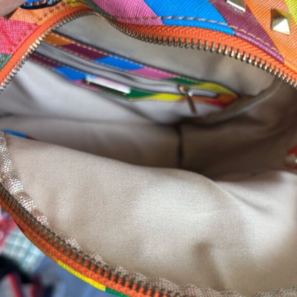 Tropea Women Faux Leather Rainbow Design Backpack Multi Color 10x6 - Picture 7 of 13